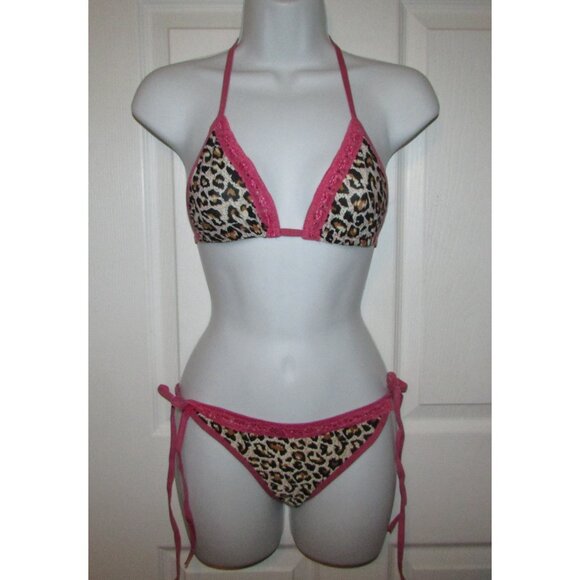 Sheer Animal Print String Bikini / Bra Panty Sets - NEW - Picture 9 of 10